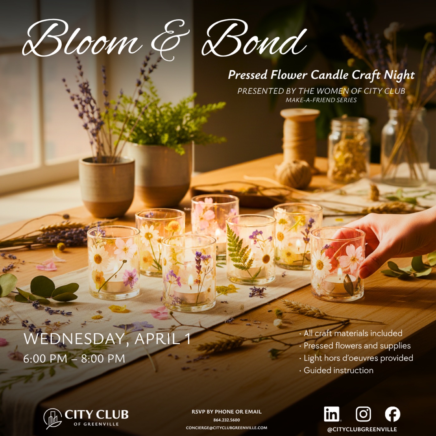Bloom & Bond — Pressed Flower Candle Craft Night